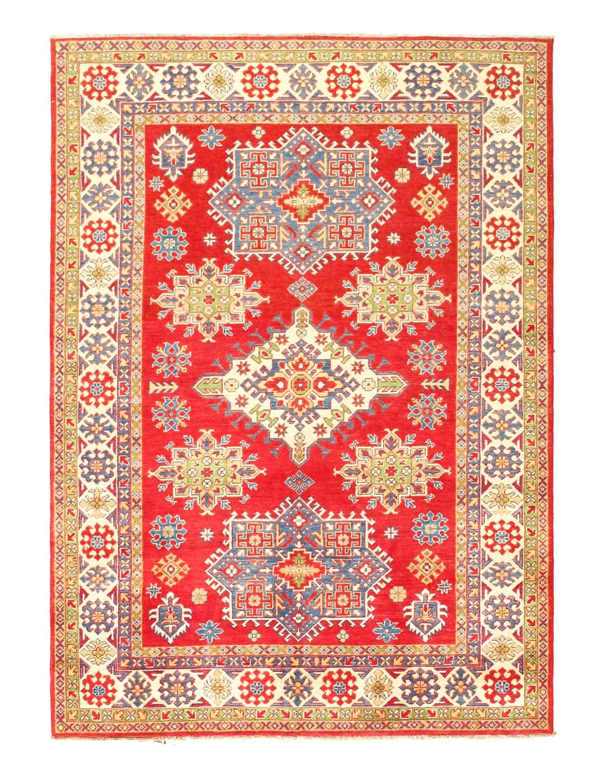 Fine Hand knotted Kazak 6'2" X 10': Fine Hand knotted Kazak 6'2" X 10' - NEW, Kazak, Hand-Knotted, Lamb's Wool, 300 -D14127- 862.This item is part of our fine auction collection which includes many fine home accessories including antiqu