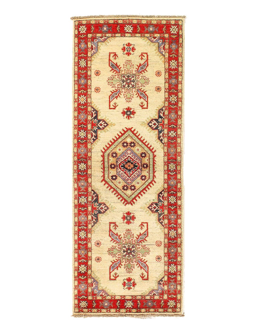 Fine Hand knotted Kazak Runner 2'2"X 5'8": Fine Hand knotted Kazak Runner 2'2"X 5'8" - NEW, Kazak, Hand-Knotted, Lamb's Wool, 300 -D14143- 862.This item is part of our fine auction collection which includes many fine home accessories including