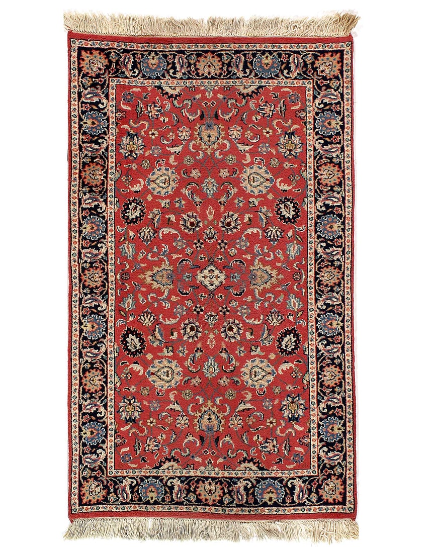 Rust Hand Knotted Persian Kashan design 3'1"x 5'3": Rust Hand Knotted Persian Kashan design 3'1"x 5'3" - circa 2010, Kashan, Straight-Wooven, Lamb's Wool, 300 -17895- 862.This item is part of our fine auction collection which includes many fine home ac