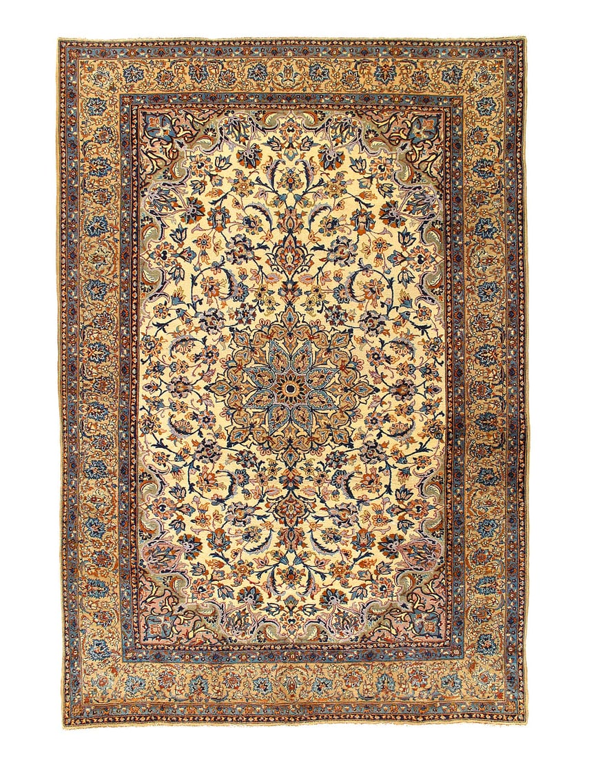Fine Hand Knotted Persian Vintage Kashan 7'1'' X 10'3'': Fine Hand Knotted Persian Vintage Kashan 7'1'' X 10'3'' - 1980, Kashan, Hand-Knotted, Lamb's Wool, 300 -D03309- 862.This item is part of our fine auction collection which includes many fine home acces