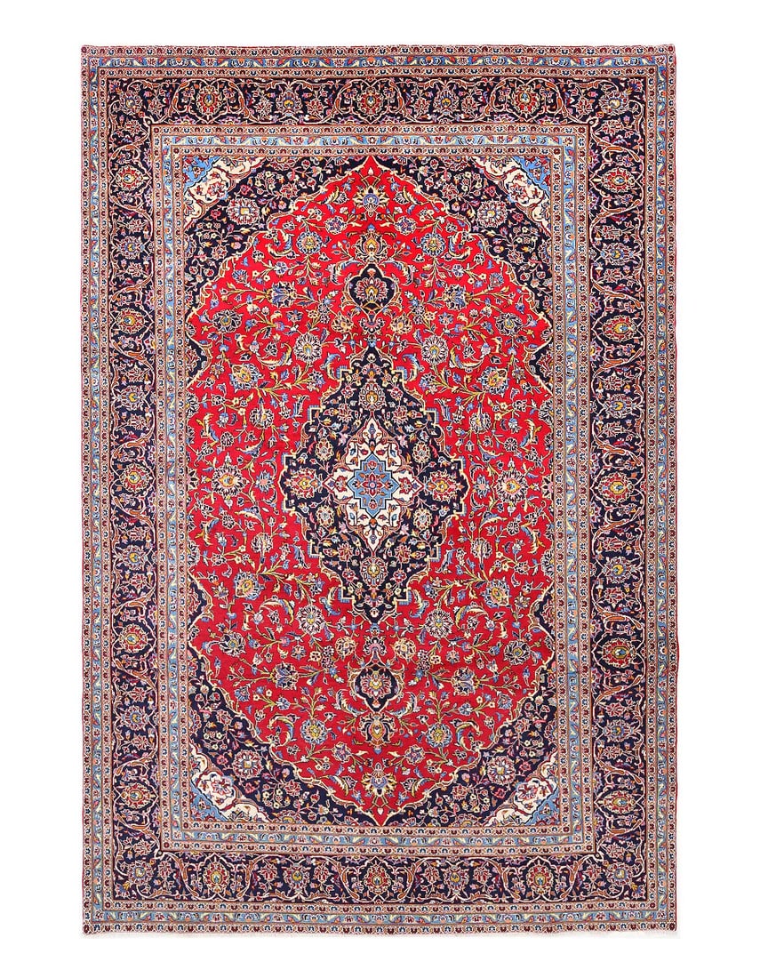 Red Fine Hand knotted Persian Kashan 8'1"X 12'5": Red Fine Hand knotted Persian Kashan 8'1"X 12'5" - NEW, Kashan, Hand-Knotted, Lamb's Wool, 300 -D13998- 862.This item is part of our fine auction collection which includes many fine home accessories i