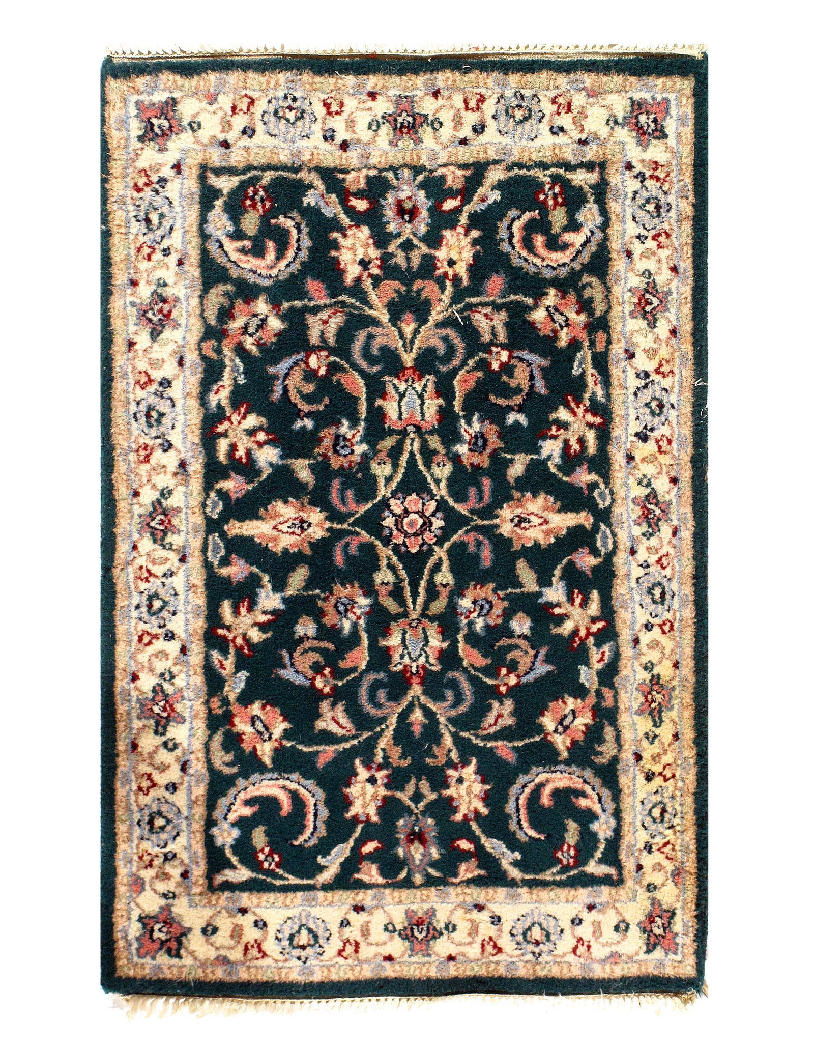 Green Hand Knotted Persian Kashan design 2'2"x 3'4": Green Hand Knotted Persian Kashan design 2'2"x 3'4" - CIRCA 2010, Kashan, Hand-Knotted, Leather, 300 -D11477- 862.This item is part of our fine auction collection which includes many fine home accesso