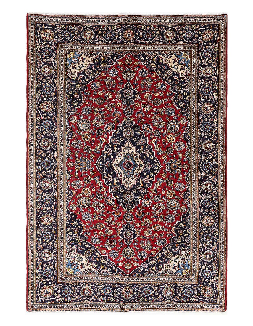 Red color Hand knotted persian Kashan 6'6'' X 9'11'': Red color Hand knotted persian Kashan 6'6'' X 9'11'' - New, Kashan, Hand-Knotted, Lamb's Wool, 300 -D14050- 862.This item is part of our fine auction collection which includes many fine home accessori