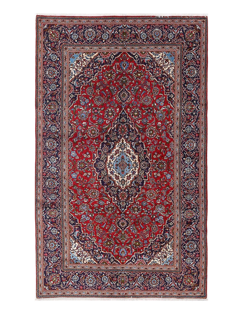 Red color Hand knotted persian Kashan 6'6"x10'9": Red color Hand knotted persian Kashan 6'6"x10'9" - circa 2010, Kashan, Hand-Knotted, Lamb's Wool, 300 -D14039- 862.This item is part of our fine auction collection which includes many fine home access