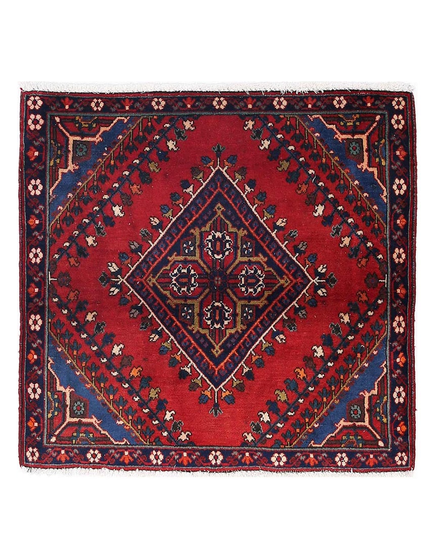 Fine Hand Knotted Persian Joshaghan 2'7" x 2'9": Fine Hand Knotted Persian Joshaghan 2'7" x 2'9" - cica 1970, Josheghan, Hand-Knotted, Lamb's Wool, 300 -D13975- 862.This item is part of our fine auction collection which includes many fine home acces