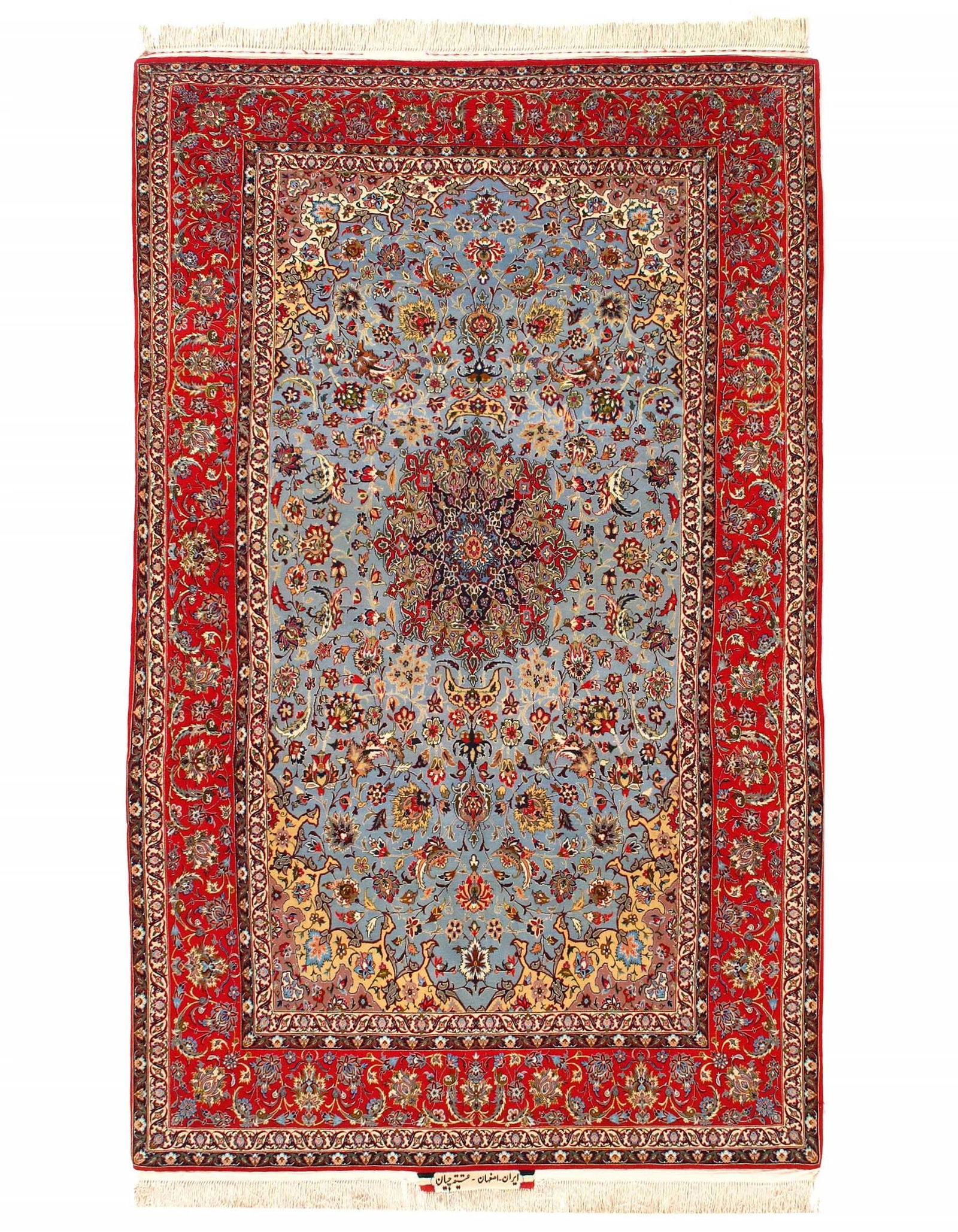 Fine Hand Knotted Persian Silk & wool Isfahan 5'1'' X 8'6'' (1 of 5)