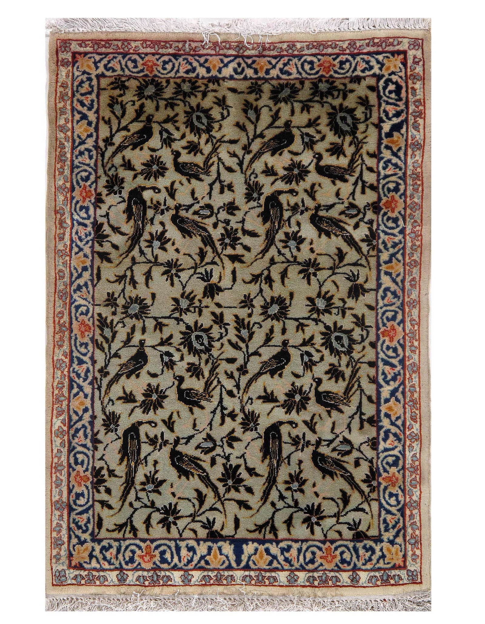 Light Green Persian Isfahan 2'8" X 3': Light Green Persian Isfahan 2'8" X 3' - New, Isfahan, Hand-Knotted, Wool & Silk, 300 -D09671- 862.This item is part of our fine auction collection which includes many fine home accessories including a