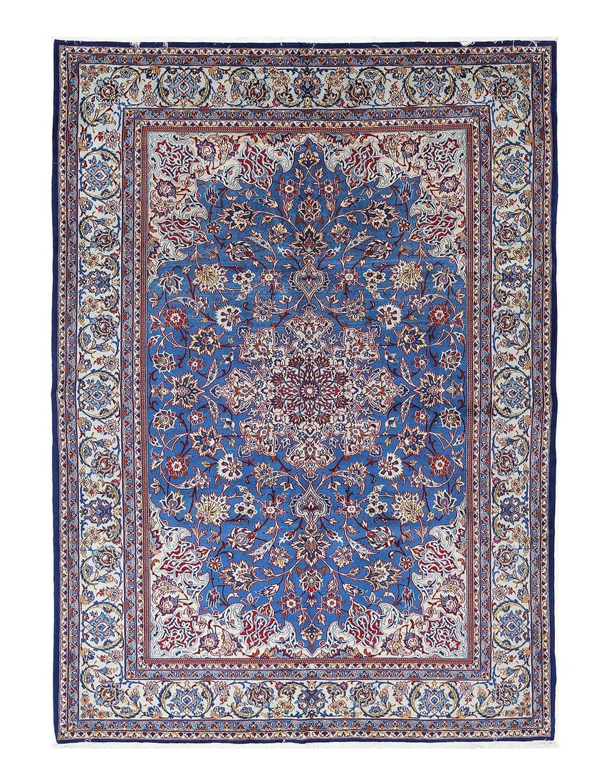 Fine Hand knotted Persian Isfahan 6'8"x9'6": Fine Hand knotted Persian Isfahan 6'8"x9'6" - circa 1970, Isfahan, Hand-Knotted, Lamb's Wool, 300 -D14002- 862.This item is part of our fine auction collection which includes many fine home accessorie