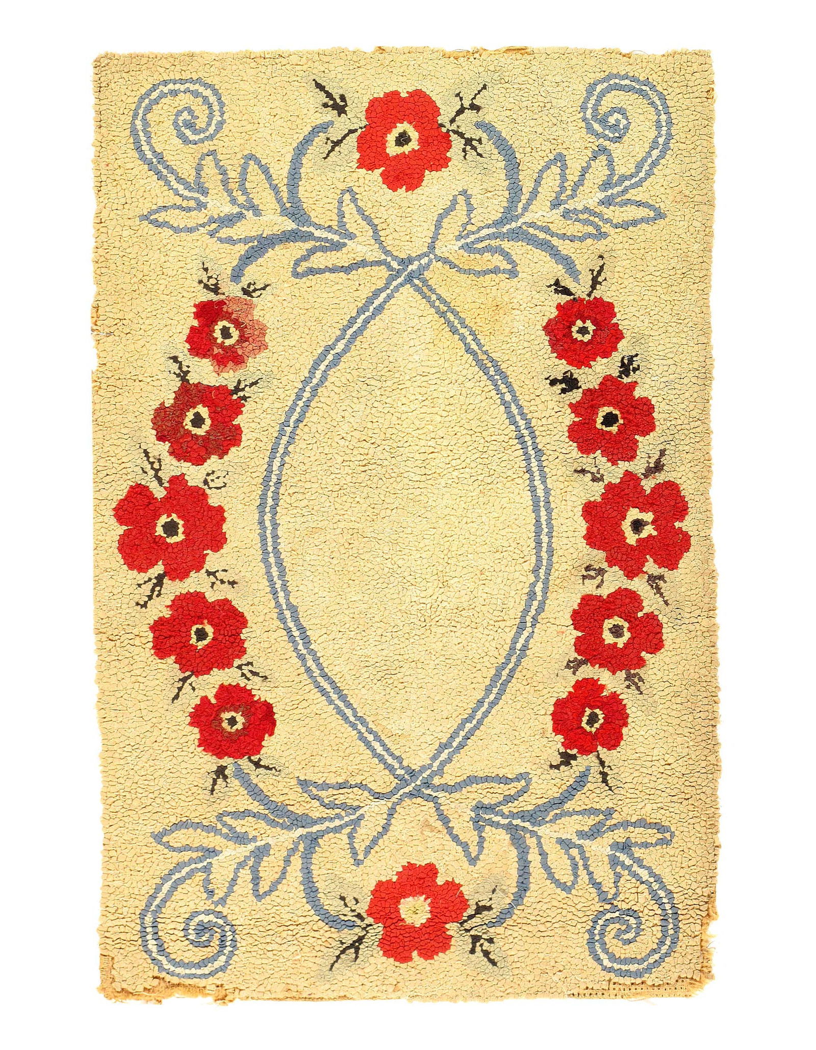 Antique American hooked rug 2'x 3': Antique American hooked rug 2'x 3' - CIRCA 1940, Hooked Rug, Hand-Knotted, Lamb's Wool, 300 -D11814- 862.This item is part of our fine auction collection which includes many fine home accessories incl
