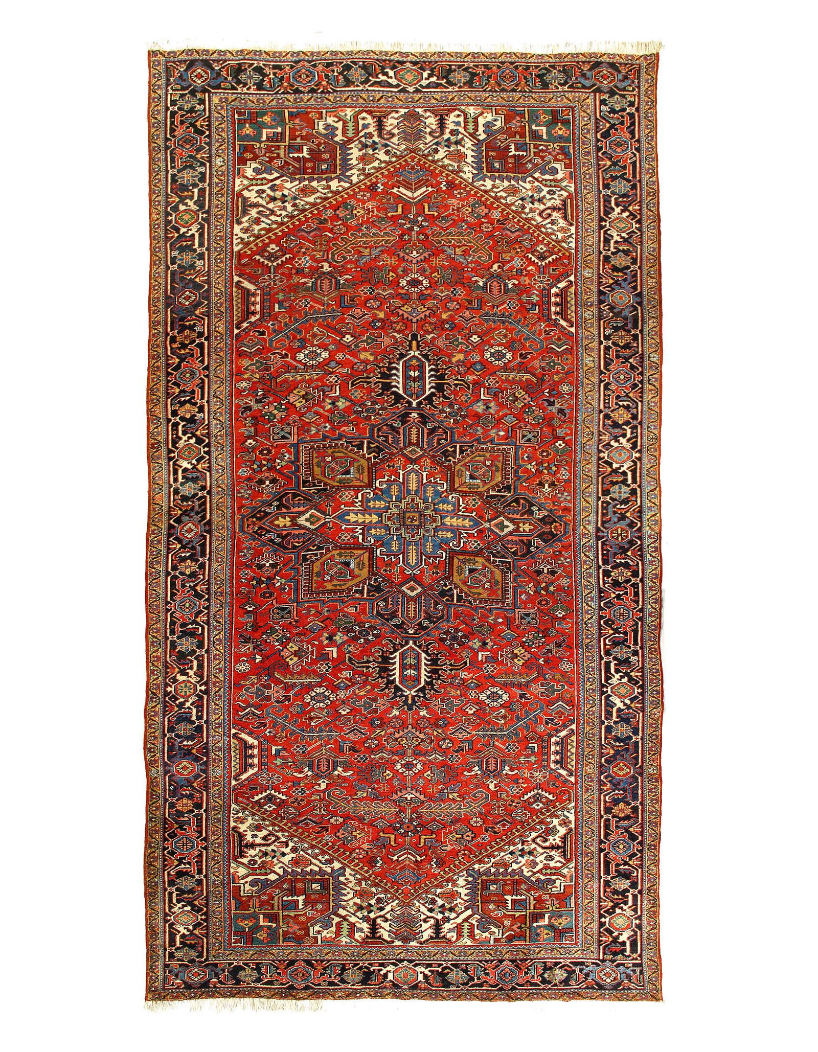 Antique Geometric Medallion Persian Heriz Rug 9'7'' X 17'7'' (1 of 3)