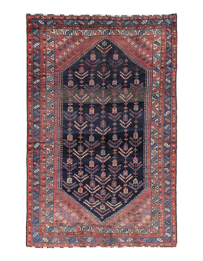Persian Antique Hand knotted Hamdan rug 4'11'' X 8' (1 of 4)