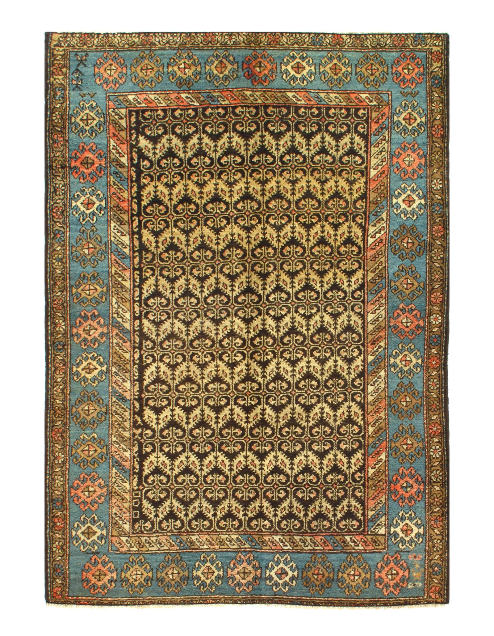 Beige Persian Antique Hamadan Rug 3'.11'' X 5'.5'': Beige Persian Antique Hamadan Rug 3'.11'' X 5'.5'' - , Hamadan, Hand-Knotted, Lamb's Wool, 300 -D07778- 862.This item is part of our fine auction collection which includes many fine home accessories i