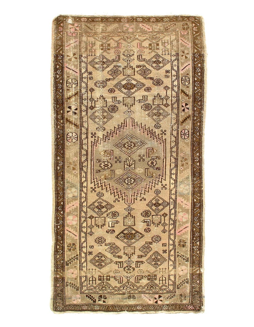 Persian Antique Hamadan 3'5'' X 6'7'': Persian Antique Hamadan 3'5'' X 6'7'' - circle 1940, Hamadan, Hand-Knotted, Lamb's Wool, 300 -D12190- 862.This item is part of our fine auction collection which includes many fine home accessories inc
