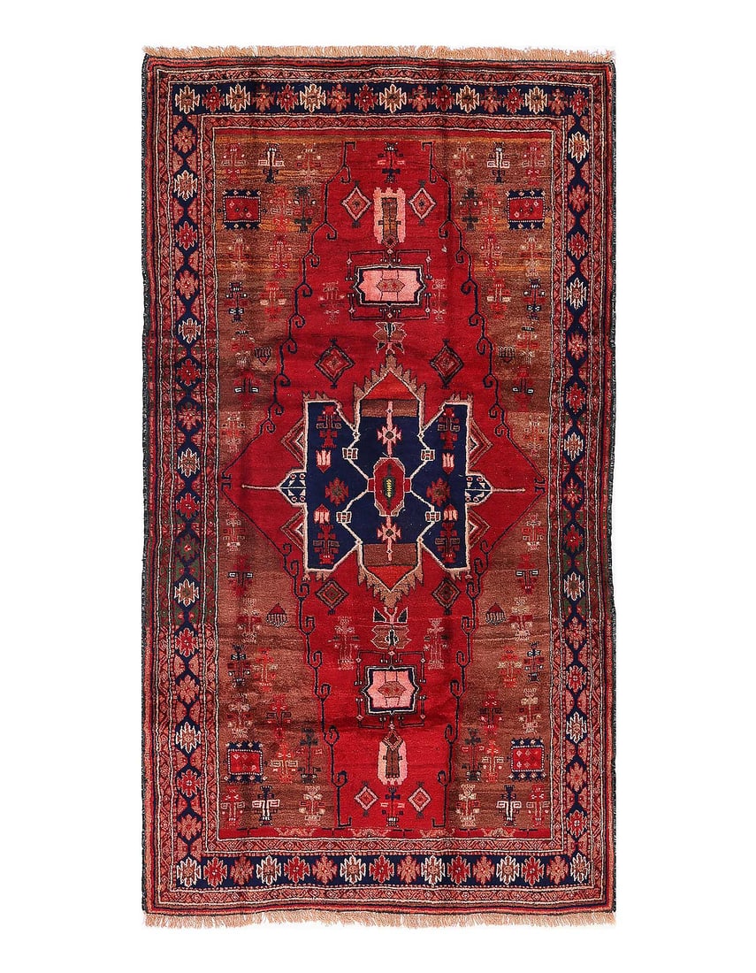 Fine Hand knotted Persian antique Hamadan 4'3"X 8': Fine Hand knotted Persian antique Hamadan 4'3"X 8' - CIRCA 1940, Hamadan, Hand-Knotted, Lamb's Wool, 300 -D13992- 862.This item is part of our fine auction collection which includes many fine home acc