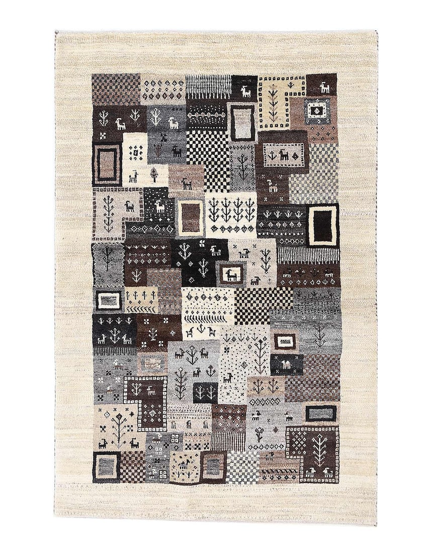 Fine Hand knotted Persian Gabbeh rug 3'4'' X 5'2'': Fine Hand knotted Persian Gabbeh rug 3'4'' X 5'2'' - New, Gabbeh, Hand-Knotted, Lamb's Wool, 300 -D13445- 862.This item is part of our fine auction collection which includes many fine home accessories