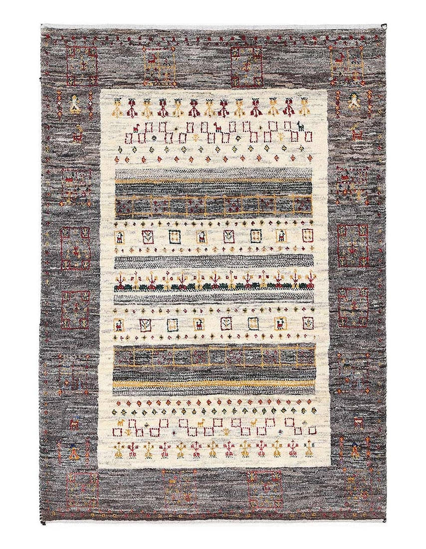 Fine Hand knotted Persian gabbeh 2'9'' X 4': Fine Hand knotted Persian gabbeh 2'9'' X 4' - New, Gabbeh, Hand-Knotted, Lamb's Wool, 300 -D13507- 862.This item is part of our fine auction collection which includes many fine home accessories includ