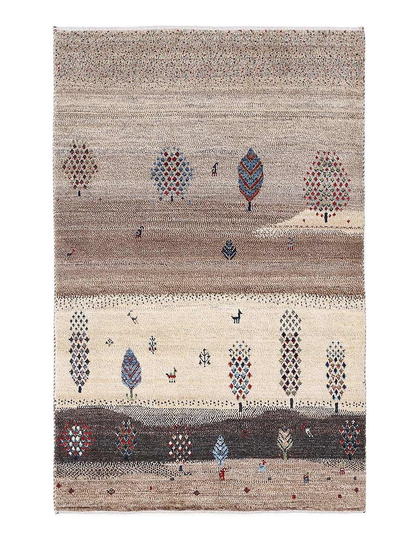 Fine Hand knotted Persian Gabbeh 2'8'' X 4'3'': Fine Hand knotted Persian Gabbeh 2'8'' X 4'3'' - New, Gabbeh, Hand-Knotted, Lamb's Wool, 300 -D13506- 862.This item is part of our fine auction collection which includes many fine home accessories