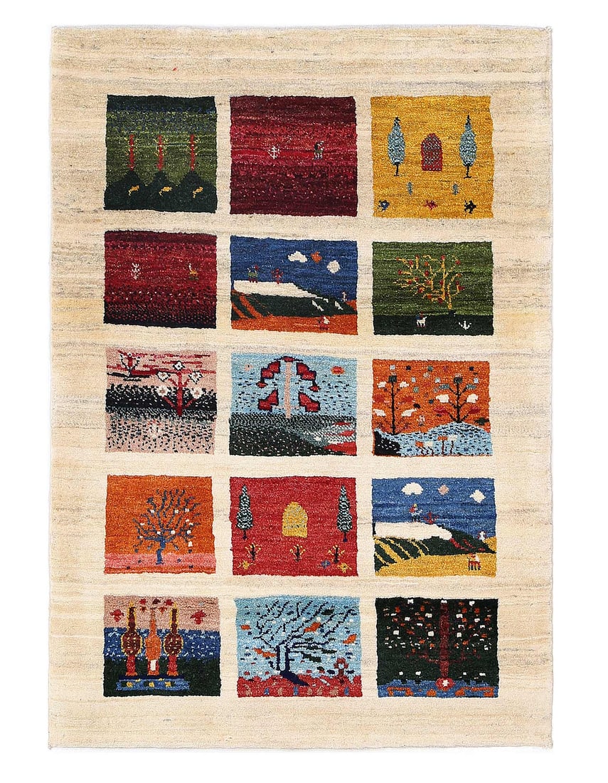 Multi Color Persian Hand knotted Gabbeh rug 2'11'' X 4'1'': Multi Color Persian Hand knotted Gabbeh rug 2'11'' X 4'1'' - New, Gabbeh, Hand-Knotted, Lamb's Wool, 300 -D13389- 862.This item is part of our fine auction collection which includes many fine home