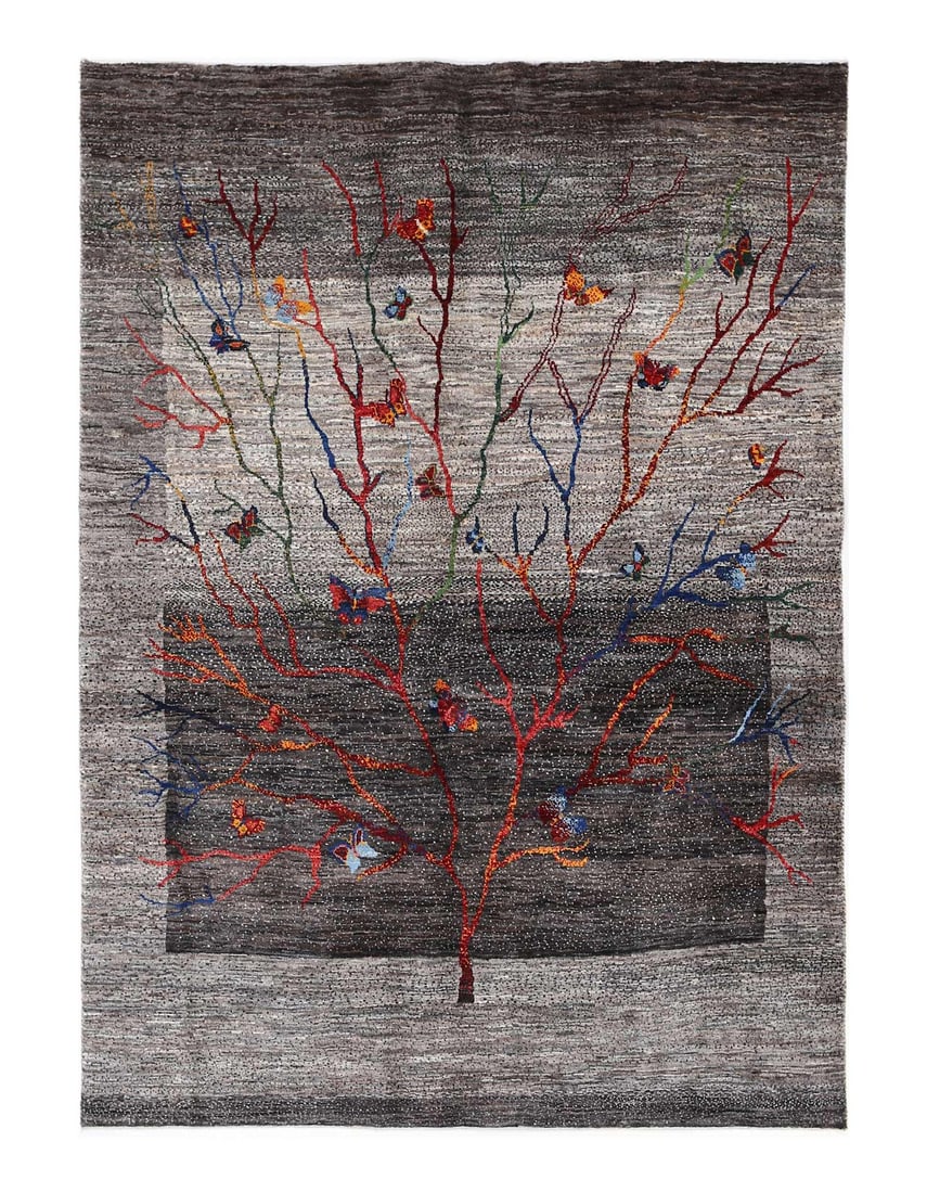 Persian Hand knotted Gabbeh rug 5'6'' X 7'9'': Persian Hand knotted Gabbeh rug 5'6'' X 7'9'' - New, Gabbeh, Hand-Knotted, Lamb's Wool, 300 -D13331- 862.This item is part of our fine auction collection which includes many fine home accessories