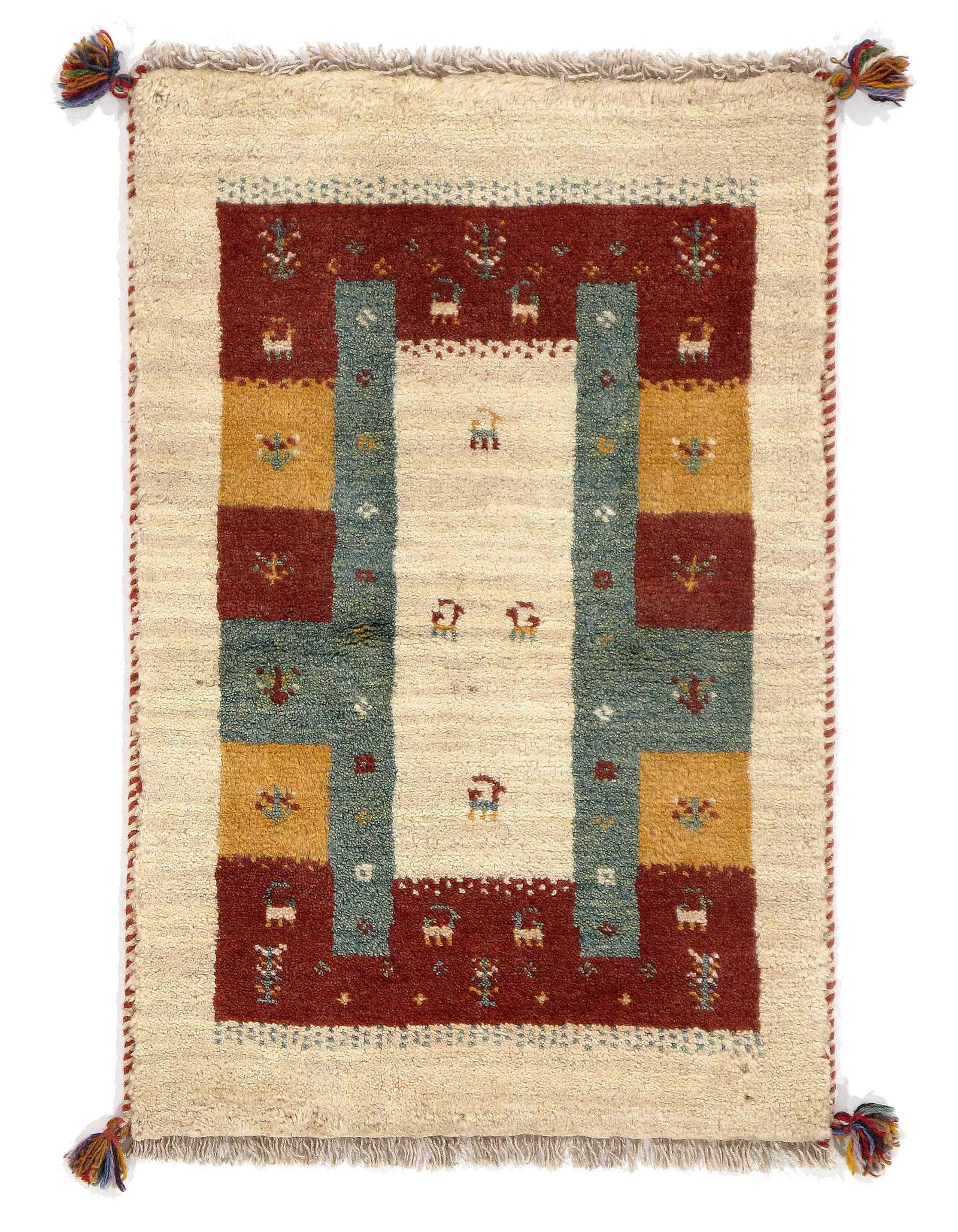 Fine Hand knotted Persian Gabbeh 2'X 3' (1 of 3)