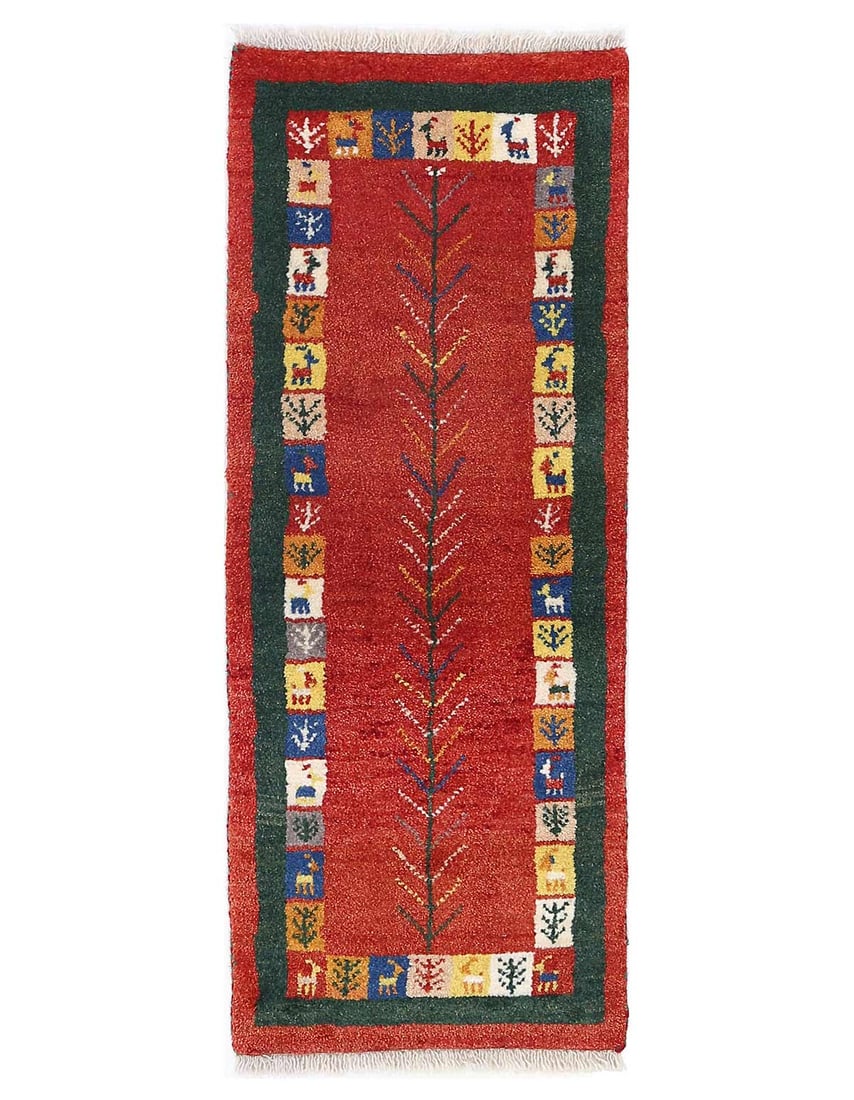 Fine Hand knotted Persian Gabbeh 1'4'X 3'9": Fine Hand knotted Persian Gabbeh 1'4'X 3'9" - NEW, Gabbeh, Hand-Knotted, Lamb's Wool, 300 -D13777- 862.This item is part of our fine auction collection which includes many fine home accessories includ