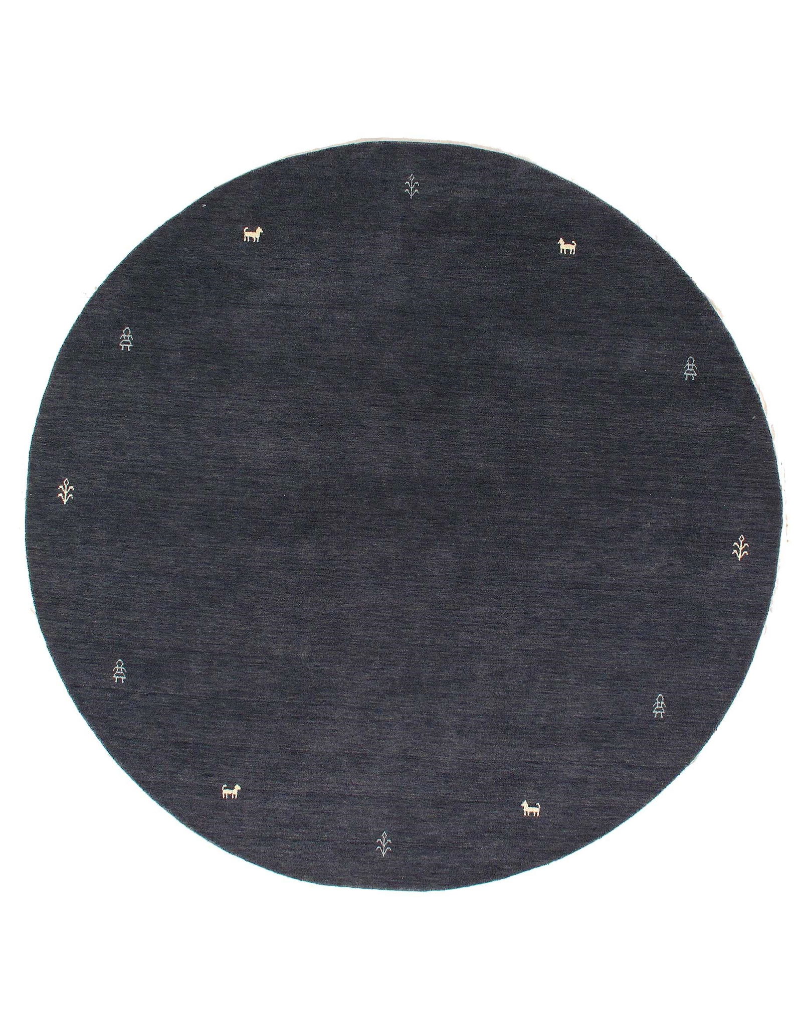 Fine Hand Knotted Persian Gabbeh Design Round Rug 7' X 7': Fine Hand Knotted Persian Gabbeh Design Round Rug 7' X 7' - New, Gabbeh, Hand-Knotted, Lamb's Wool, 300 -D12029- 862.This item is part of our fine auction collection which includes many fine home acce