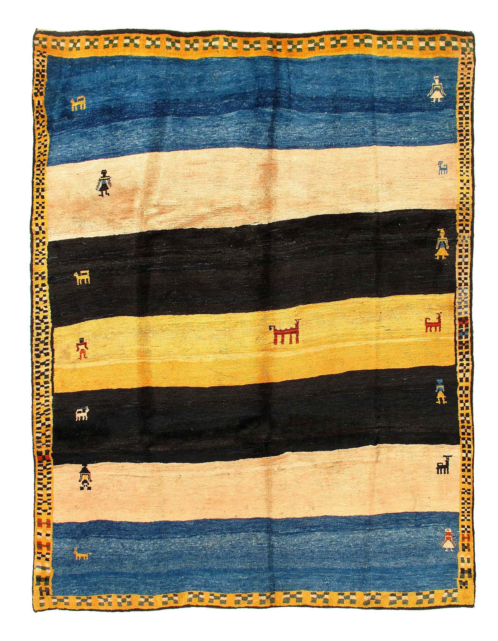 Fine Hand Knotted Persian Vintage Gabbeh 8'5'' X 11'7'': Fine Hand Knotted Persian Vintage Gabbeh 8'5'' X 11'7'' - , Gabbeh, Hand-Knotted, Lamb's Wool, 300 -19188- 862.This item is part of our fine auction collection which includes many fine home accessorie