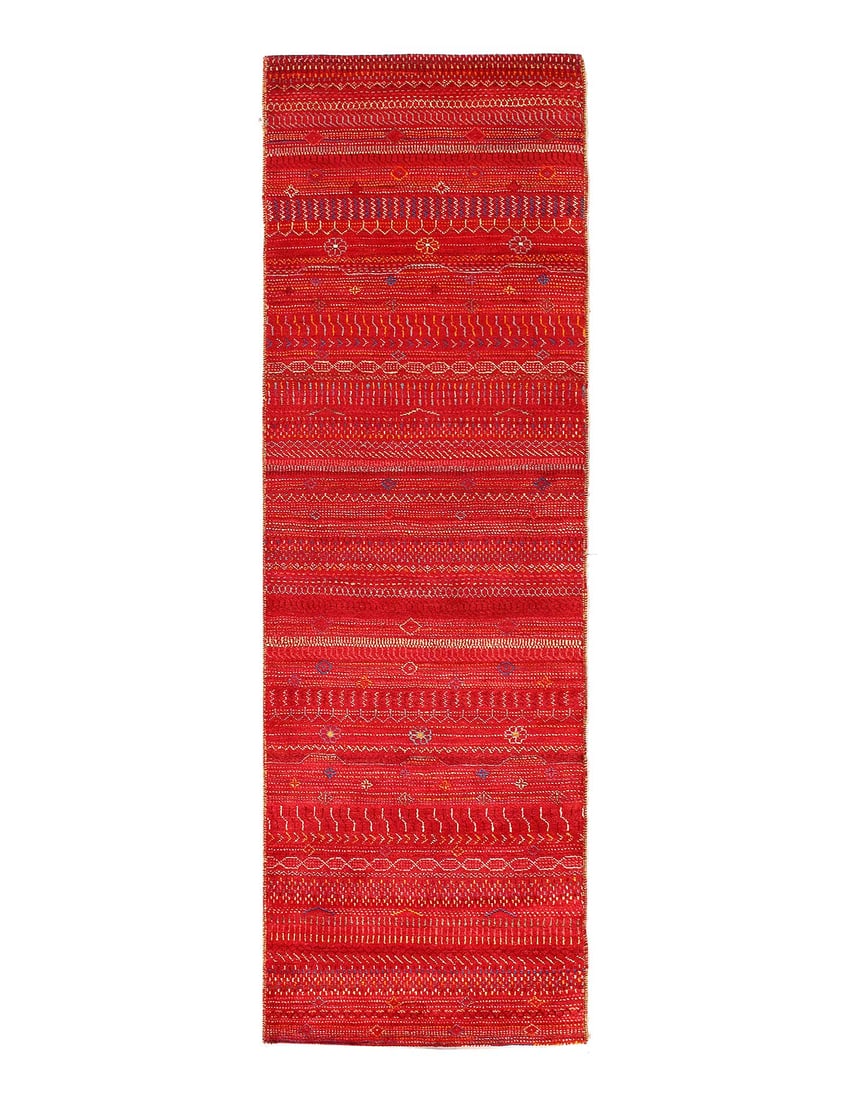 Fine Hand Knotted Persian Gabbeh Design Runner 2'8"X 8'2": Fine Hand Knotted Persian Gabbeh Design Runner 2'8"X 8'2" - New, Gabbeh, Hand-Knotted, Lamb's Wool, 300 -D14114- 862.This item is part of our fine auction collection which includes many fine home acce