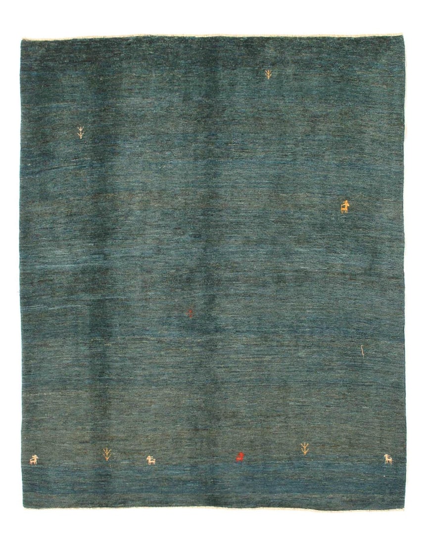 Green Persian Gabbeh 5' X 6'2": Green Persian Gabbeh 5' X 6'2" - New, Gabbeh, Handmade, Lamb's Wool, 300 -D05806- 862.This item is part of our fine auction collection which includes many fine home accessories including antique rugs,