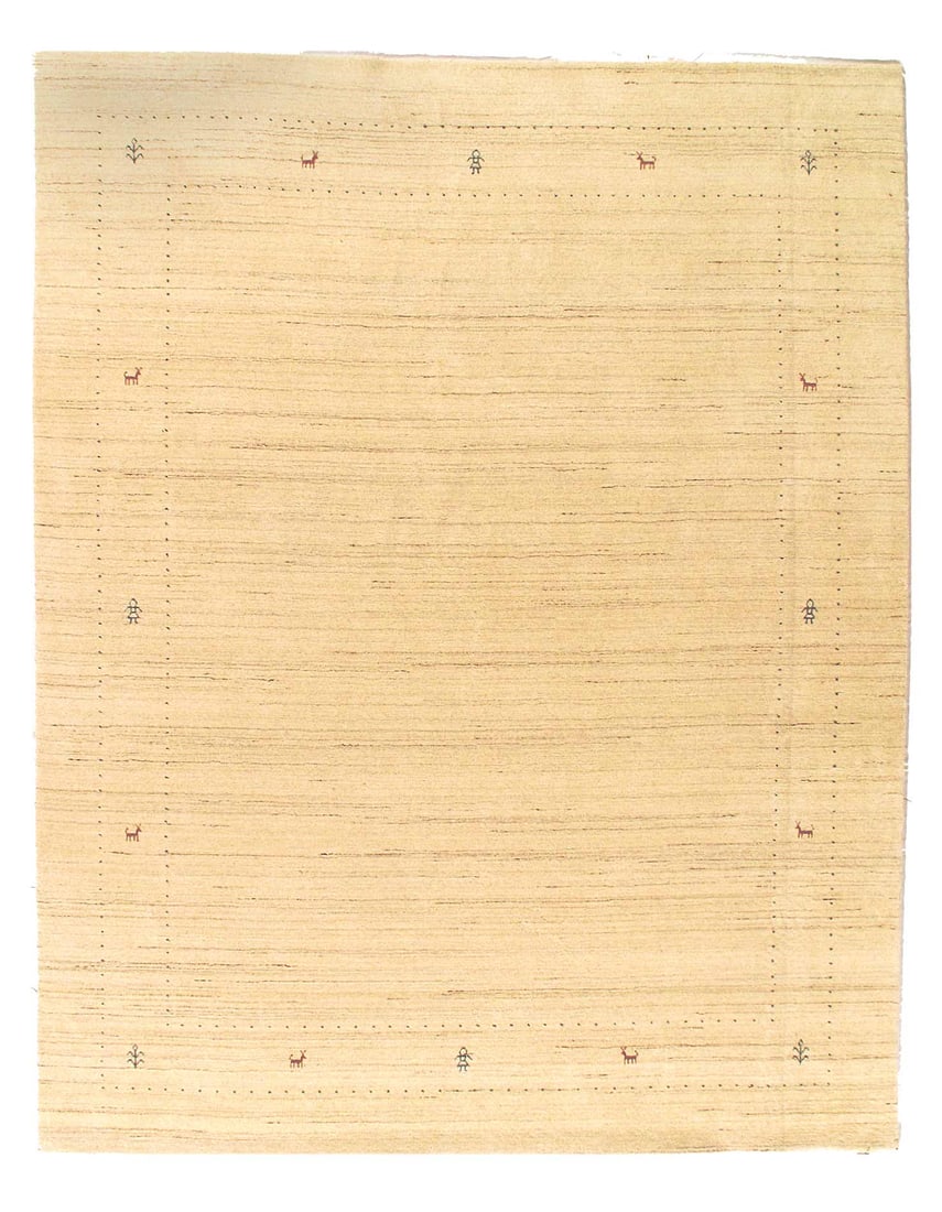 Beige Color Fine Hand knotted Gabbeh Rug 8'x 10': Beige Color Fine Hand knotted Gabbeh Rug 8'x 10' - NEW, Gabbeh, Hand-Knotted, Lamb's Wool, 300 -D15157- 862.This item is part of our fine auction collection which includes many fine home accessories i