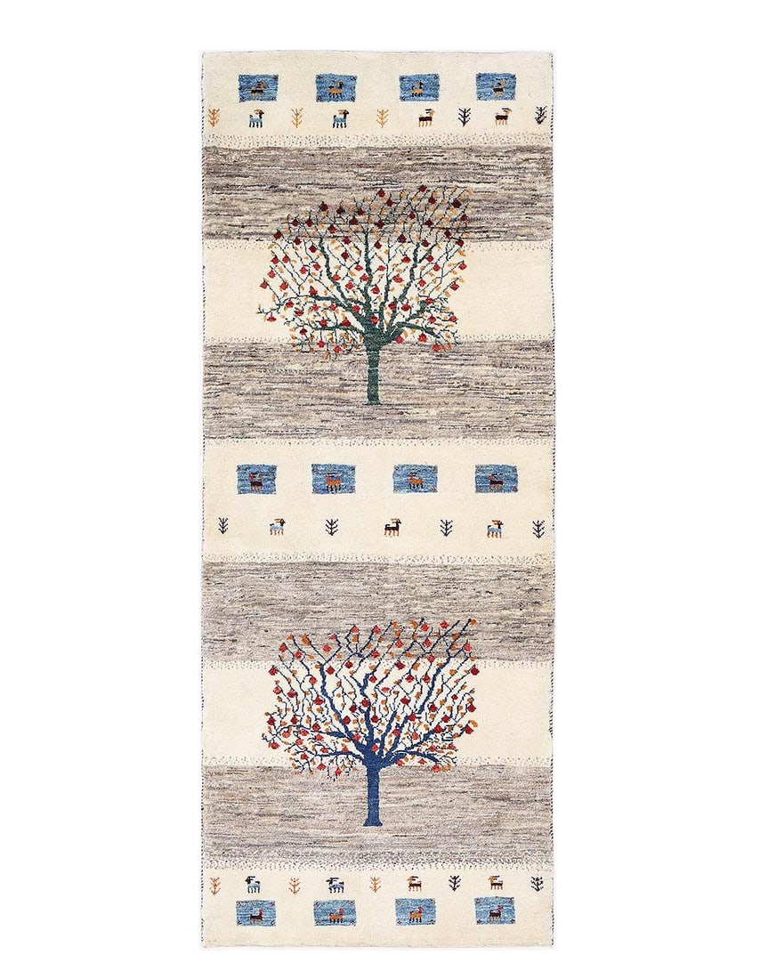 Fine Hand Knotted Persian Gabbeh Runner 2'7'' X 7': Fine Hand Knotted Persian Gabbeh Runner 2'7'' X 7' - New, Gabbeh, Hand-Knotted, Lamb's Wool, 300 -D13863- 862.This item is part of our fine auction collection which includes many fine home accessories