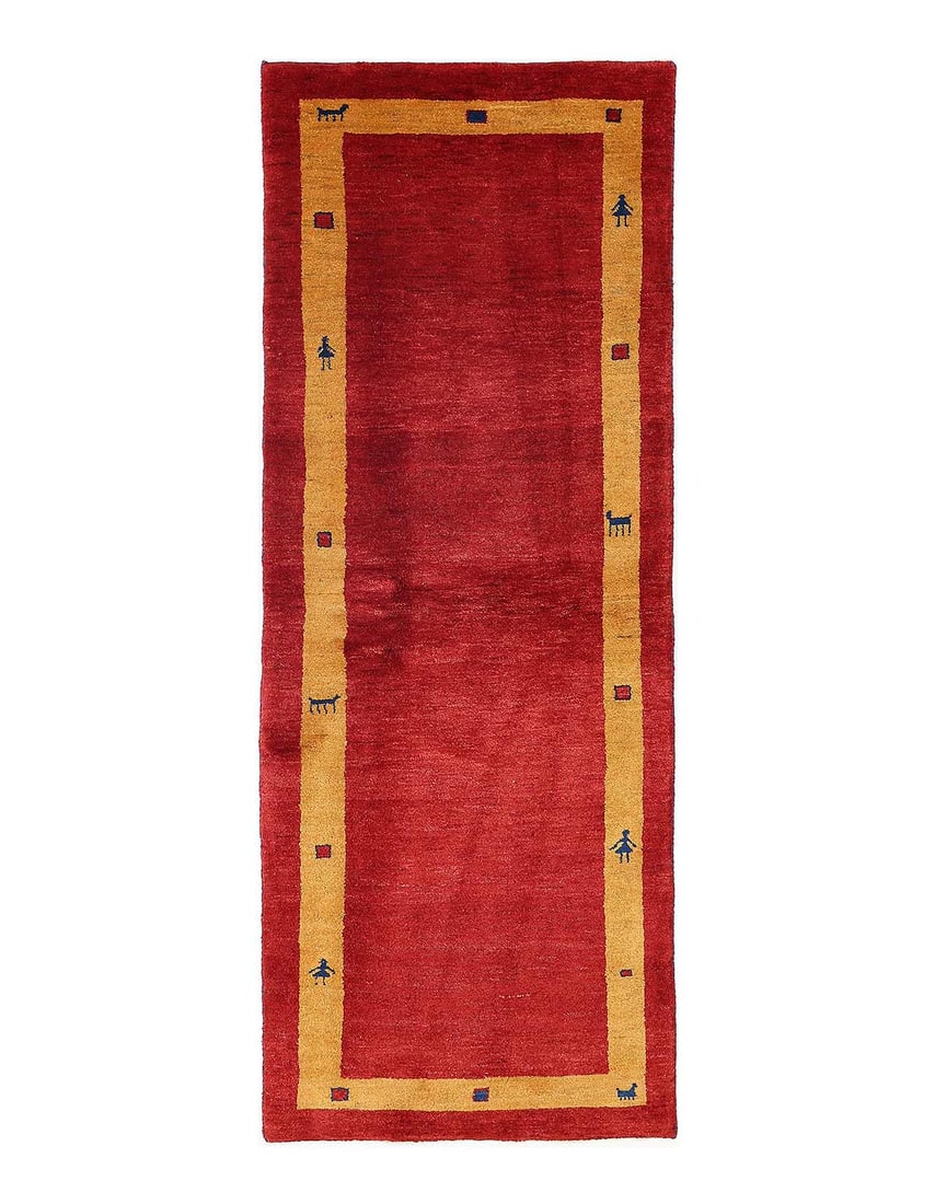 Red Color Fine Hand knotted Persian Gabbeh Runner 2'5'' X 6'6'': Red Color Fine Hand knotted Persian Gabbeh Runner 2'5'' X 6'6'' - New, Gabbeh, Hand-Knotted, Lamb's Wool, 300 -D13865- 862.This item is part of our fine auction collection which includes many fine hom