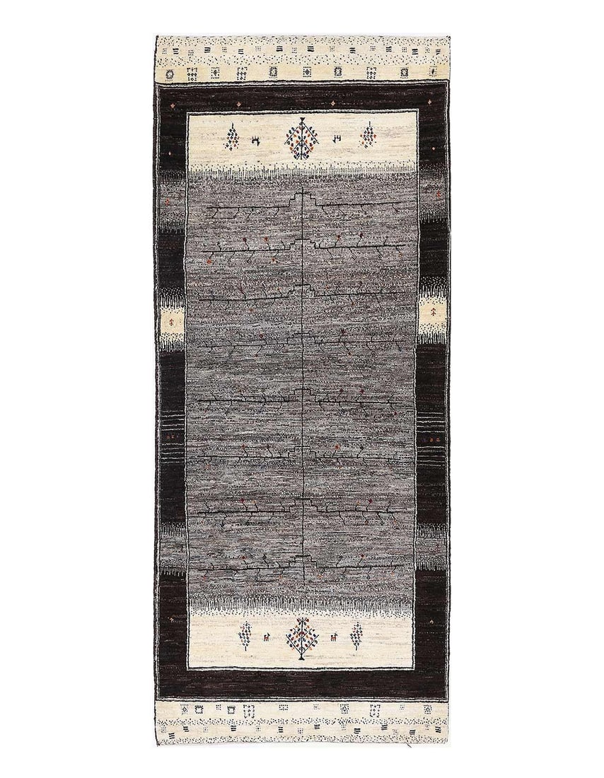 Fine Hand knotted Persian Gabbeh runner 3'2'' X 8': Fine Hand knotted Persian Gabbeh runner 3'2'' X 8' - New, Gabbeh, Hand-Knotted, Lamb's Wool, 300 -D13872- 862.This item is part of our fine auction collection which includes many fine home accessories
