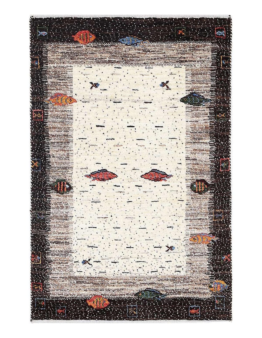 Multi color fine hand knotted Persian Gabbeh 2'3'' X 3'4'': Multi color fine hand knotted Persian Gabbeh 2'3'' X 3'4'' - New, Gabbeh, Hand-Knotted, Lamb's Wool, 300 -D13912- 862.This item is part of our fine auction collection which includes many fine home acc