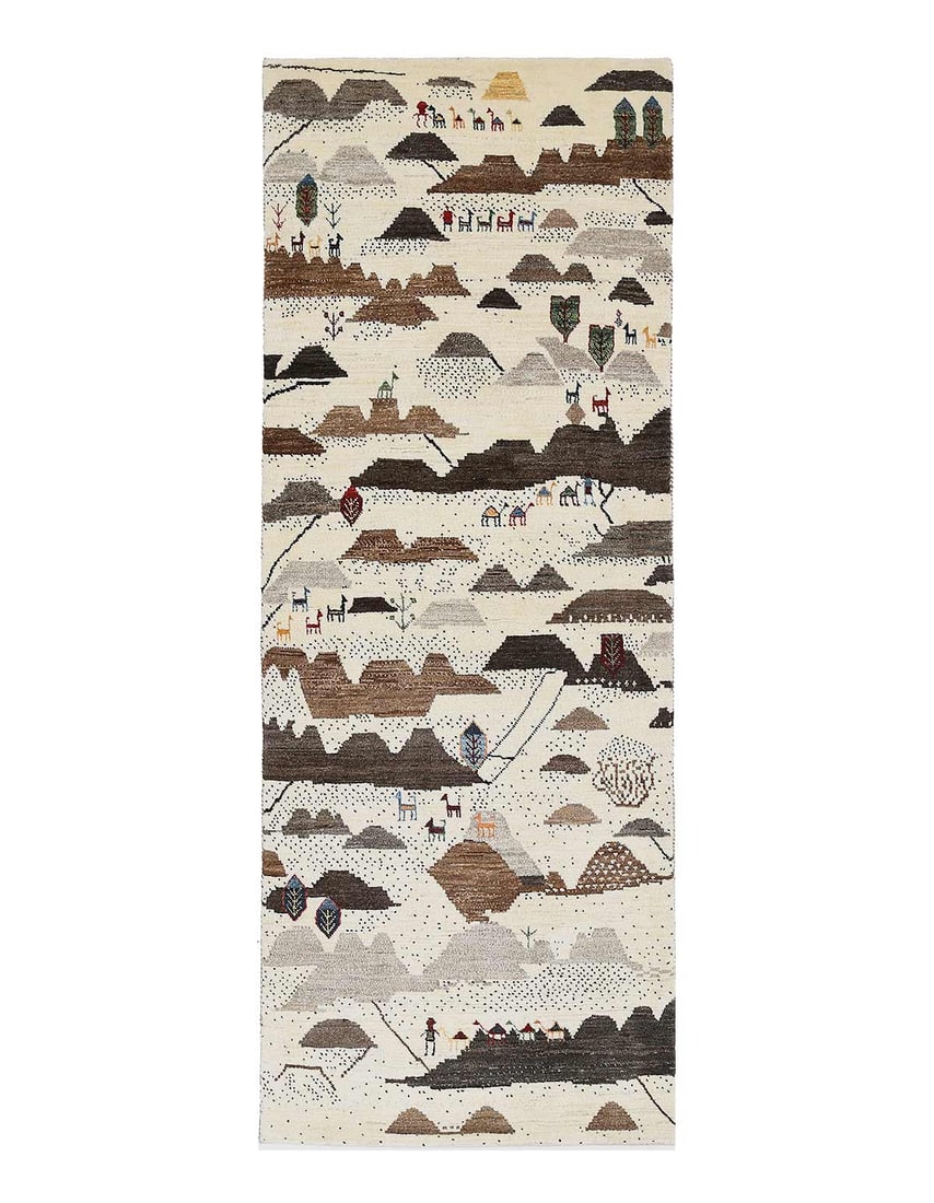 Fine Hand Knotted Persian Gabbeh Runner 2'5'' X 6'11'': Fine Hand Knotted Persian Gabbeh Runner 2'5'' X 6'11'' - New, Gabbeh, Hand-Knotted, Lamb's Wool, 300 -D13904- 862.This item is part of our fine auction collection which includes many fine home accesso