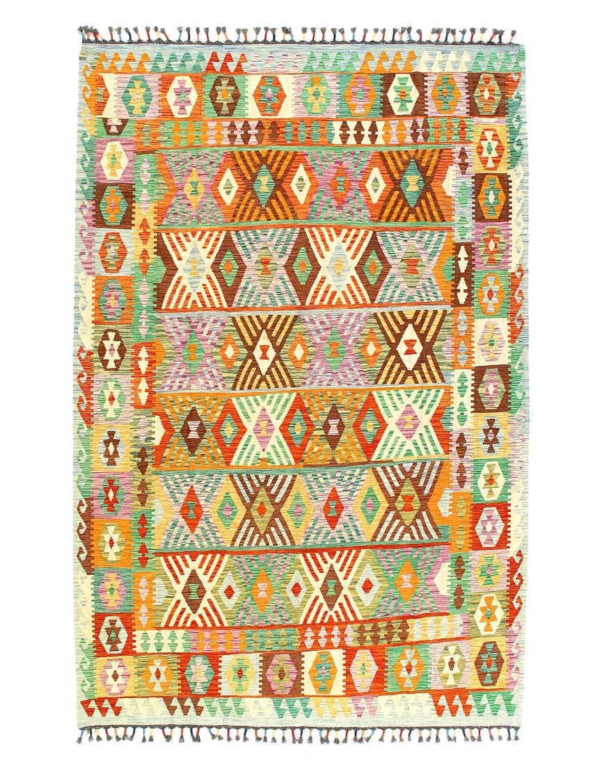 Kilim Handspun flat weave Wool Rug 6'6'' X 9'7'': Kilim Handspun flat weave Wool Rug 6'6'' X 9'7'' - New, Flat Weave, Hand-Knotted, Flat Weave, 300 -D09938- 862.This item is part of our fine auction collection which includes many fine home accessorie