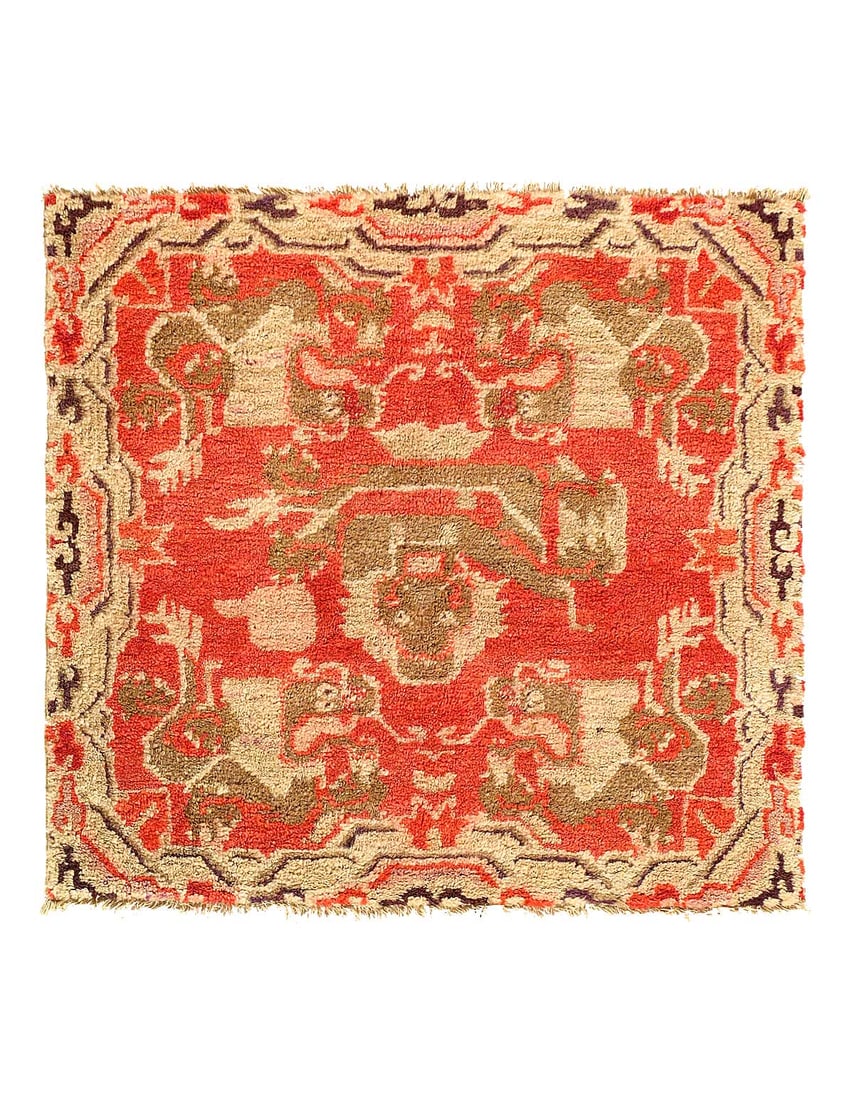 Antique 18th Century Chinese Ningxia Rug 2'1"X 2'3": Antique 18th Century Chinese Ningxia Rug 2'1"X 2'3" - Late 18th Century, Chinese, Hand-Knotted, Lamb's Wool, 300 -D15130- 862.This item is part of our fine auction collection which includes many fine