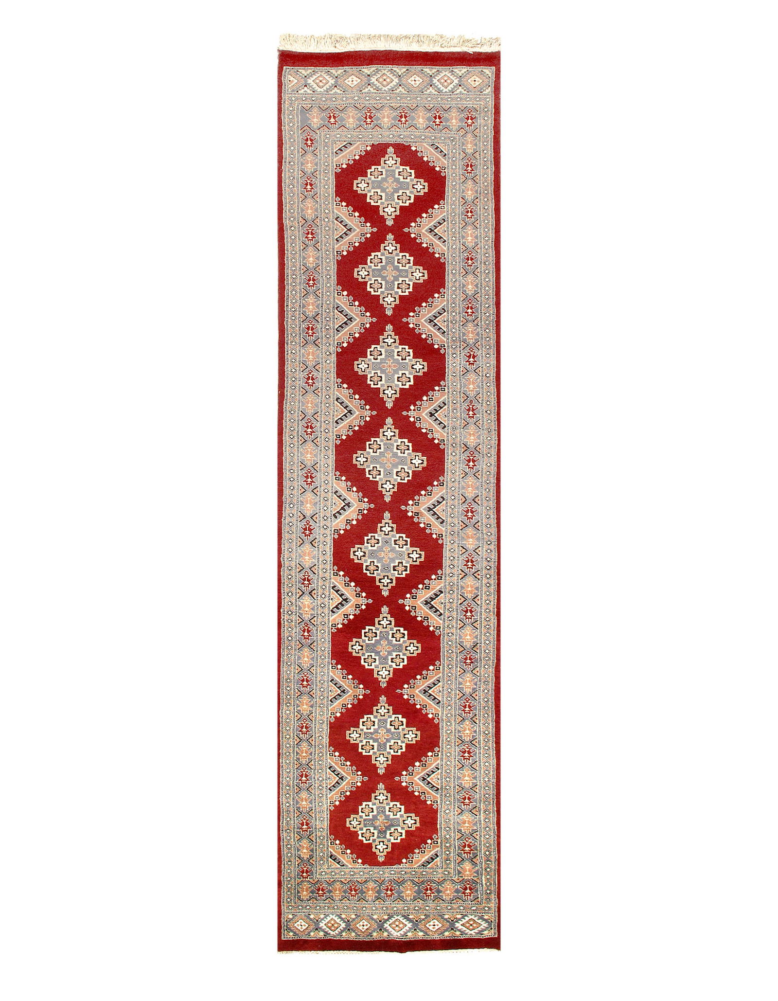 Red Fine Hand Knotted Bokhara Runner 2'7'' X 11'5'': Red Fine Hand Knotted Bokhara Runner 2'7'' X 11'5'' - New, Bokhara, Hand-Knotted, Lamb's Wool, 300 -13385- 862.This item is part of our fine auction collection which includes many fine home accessorie