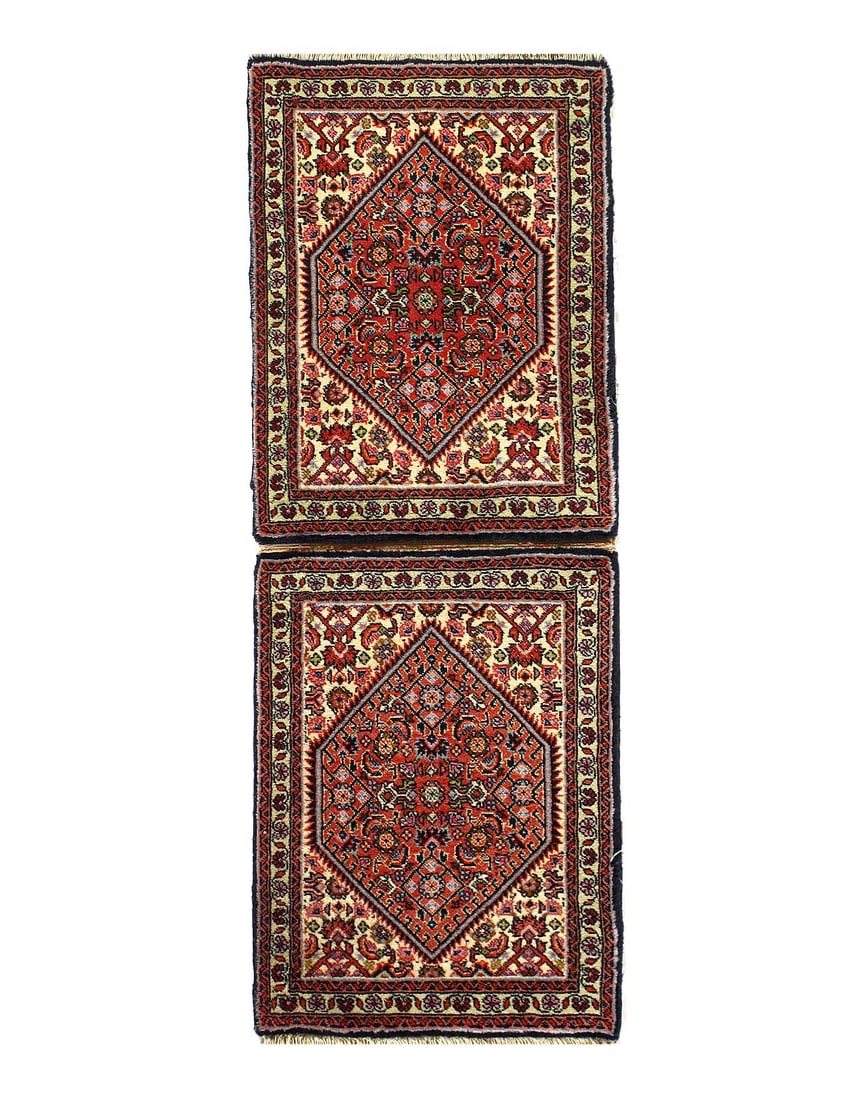 Fine Hand knotted Pair Persian Bidjar 1'6'' X 2': Fine Hand knotted Pair Persian Bidjar 1'6'' X 2' - New, Bidjar, Hand-Knotted, Lamb's Wool, 300 -36137-36138- 862.This item is part of our fine auction collection which includes many fine home accessor
