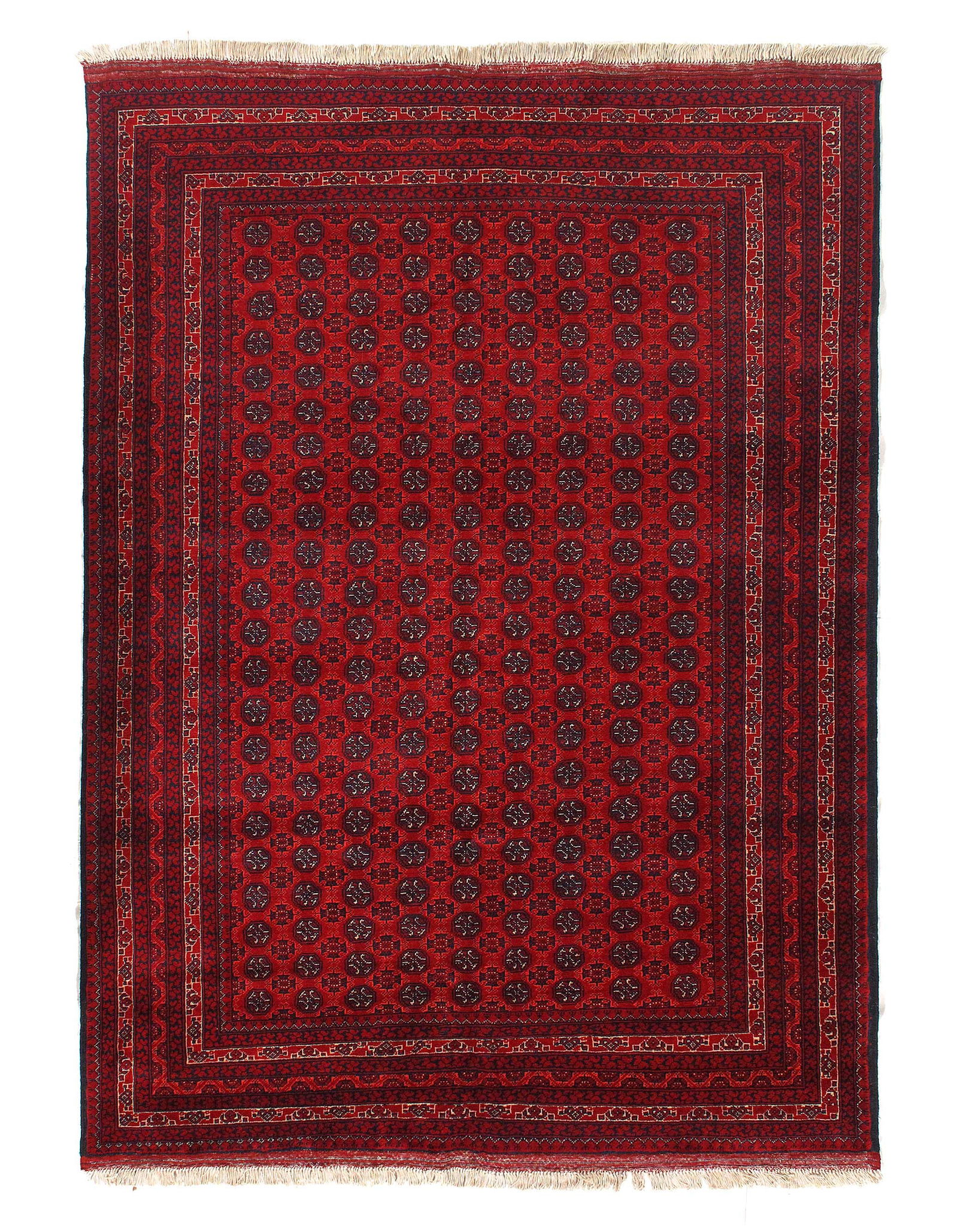 Afghan Bashir Red Hand Knotted Rug 5'X 7': Afghan Bashir Red Hand Knotted Rug 5'X 7' - CIRCA 1990, Beshir, Hand-Knotted, Lamb's Wool, 300 -D14999- 862.This item is part of our fine auction collection which includes many fine home accessories i