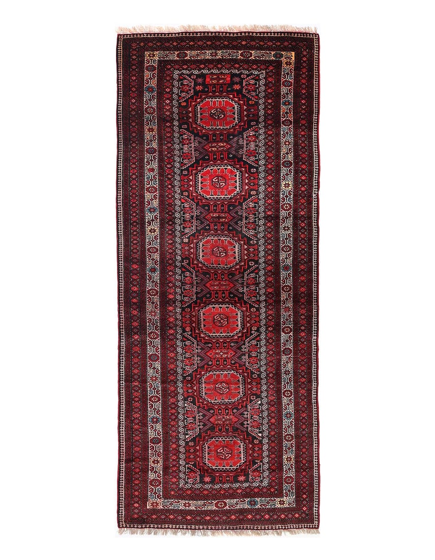 Fine Hand knotted Persian Balouchi Runner 3'7'' X 9'3'': Fine Hand knotted Persian Balouchi Runner 3'7'' X 9'3'' - 1980, Baluch, Hand-Knotted, Lamb's Wool, 300 -D13940- 862.This item is part of our fine auction collection which includes many fine home acces