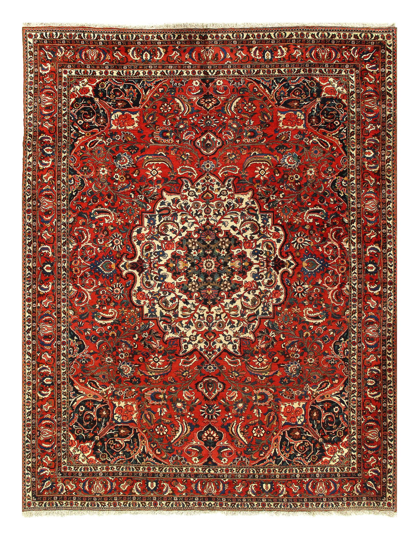 Persian Sami Antique Bakhtiari Hand-Knotted Rug 9'6'' X 12'7'' (1 of 9)