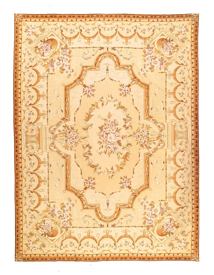 Beige Classic Aubusson Rug 8'4" X 11'4" (1 of 10)