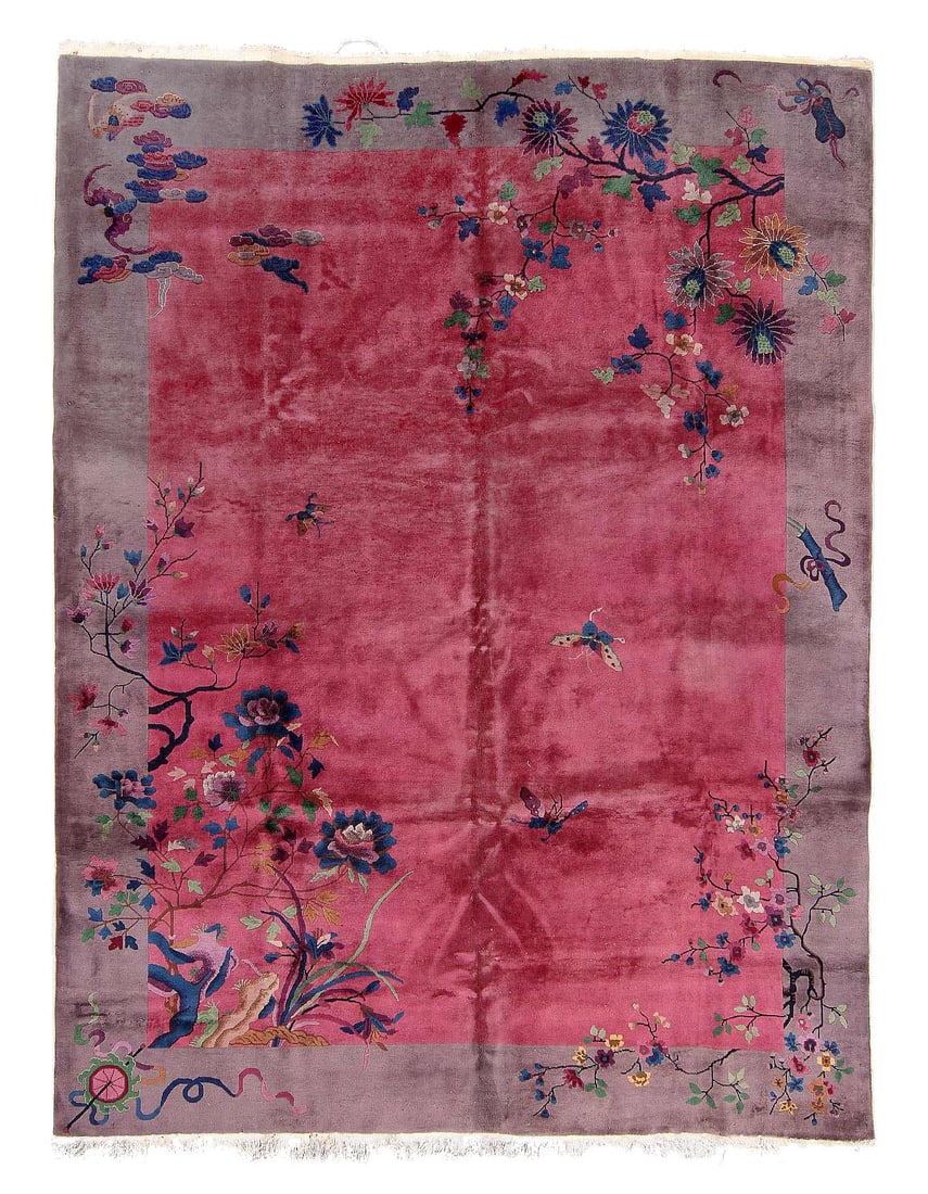 Antique Chinese Art Deco rug 8'11" X 11'8": Antique Chinese Art Deco rug 8'11" X 11'8" - CIRCA 1920, Art Deco, Hand-Knotted, Lamb's Wool, 300 -D11048- 862.This item is part of our fine auction collection which includes many fine home accessorie