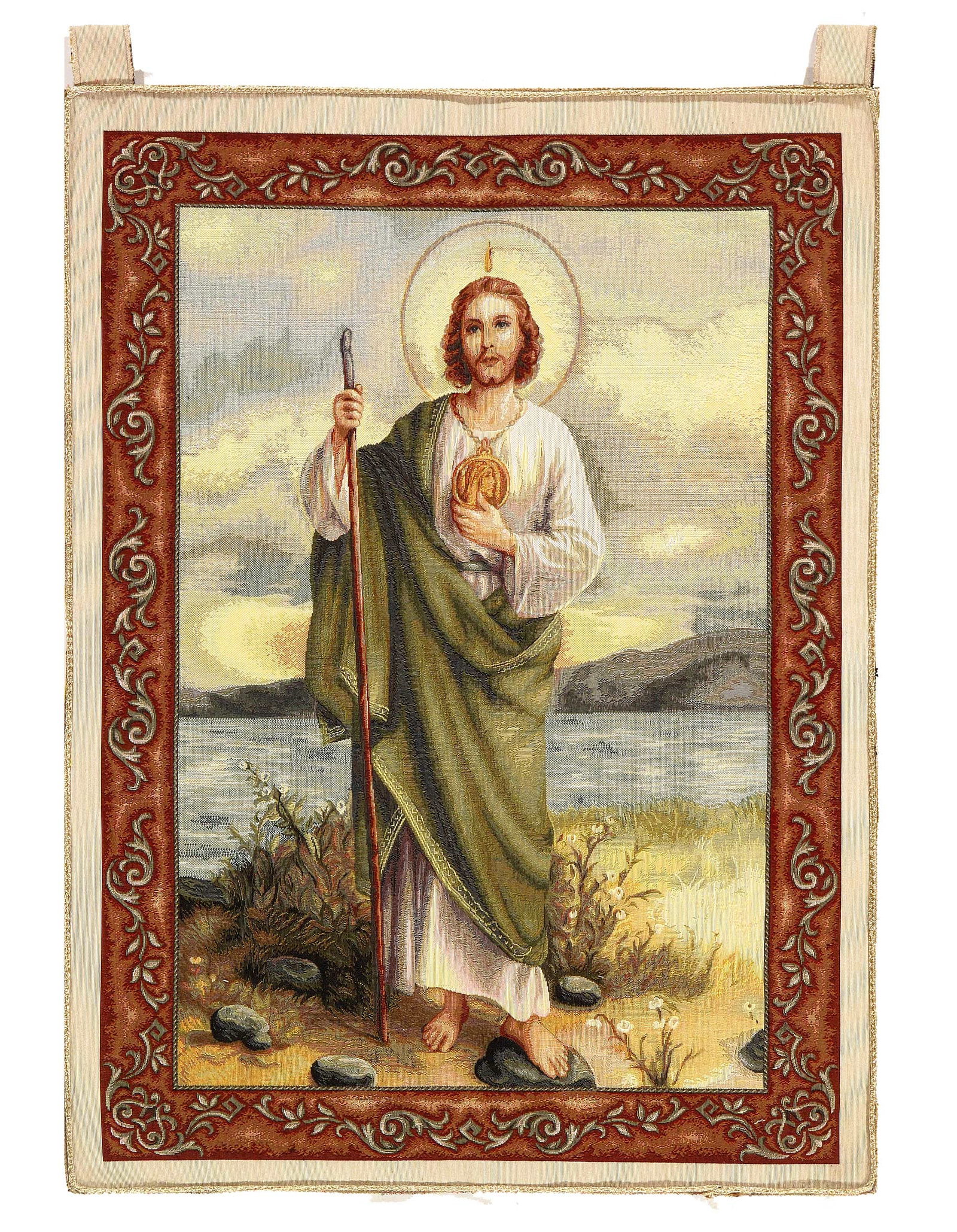 Tapestry Jesus Wall Hanging 1'7'' X 2'3'': Tapestry Jesus Wall Hanging 1'7'' X 2'3'' - New, All Over, N/A, Cotton, 300 -D11788-D11789-D11790-D11791- 862.This item is part of our fine auction collection which includes many fine home accessories