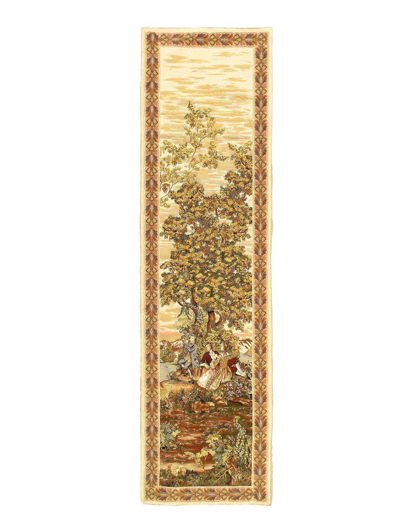 Flemish Wall Tapestry 2'4'' X 8'7'': Flemish Wall Tapestry 2'4'' X 8'7'' - New, All Over, N/A, Flat Weave, 300 -D11685- 862.This item is part of our fine auction collection which includes many fine home accessories including antique rugs