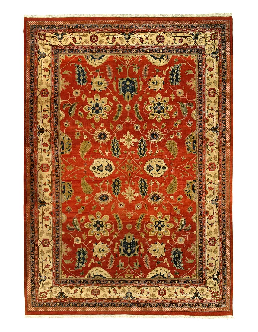 Rust Fine Hand Knotted Augra 13'8" x 19'9" (1 of 4)