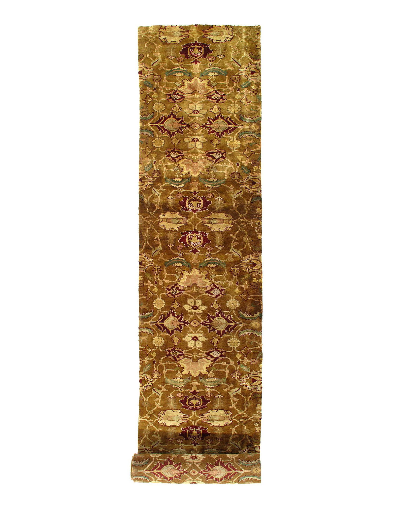 Indian Agra Hand Knotted Runner - 3?5" X 19?3": Indian Agra Hand Knotted Runner - 3?5" X 19?3" - New, Agra, Hand-Knotted, Lamb's Wool, 300 -D10769- 862.This item is part of our fine auction collection which includes many fine home accessories inclu