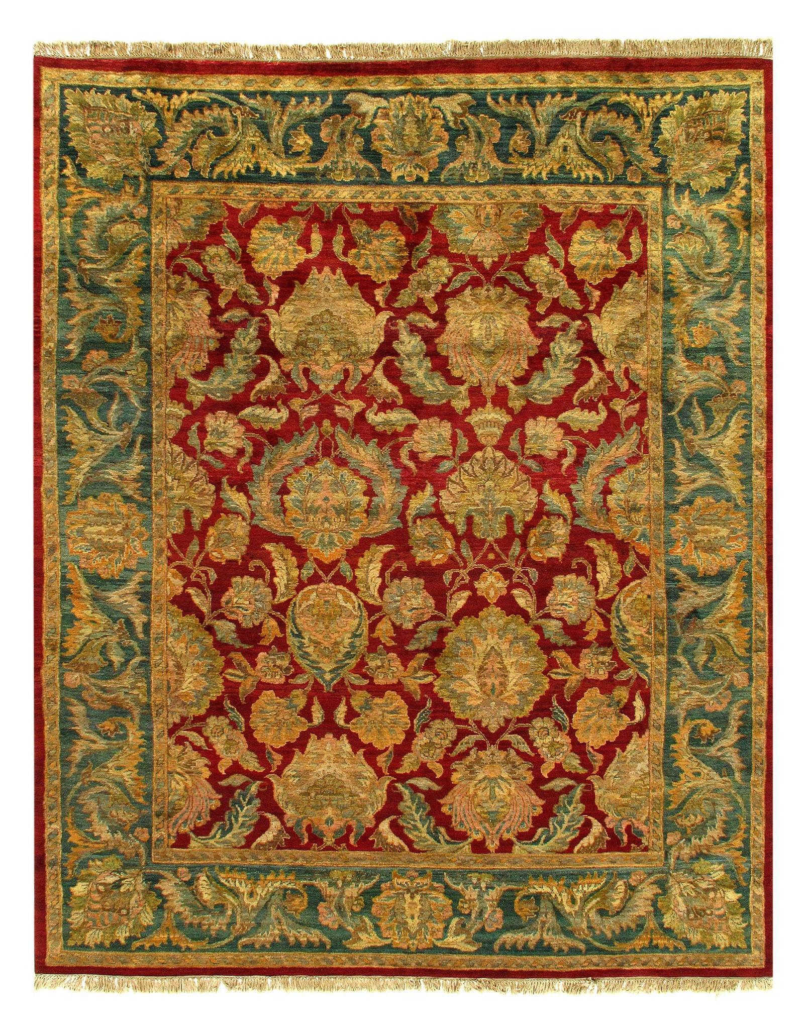 Red Hand Knotted Agra Rug - 8'1'' x 10': Red Hand Knotted Agra Rug - 8'1'' x 10' - New, Agra, Hand-Knotted, Lamb's Wool, 300 -54186- 862.This item is part of our fine auction collection which includes many fine home accessories including ant
