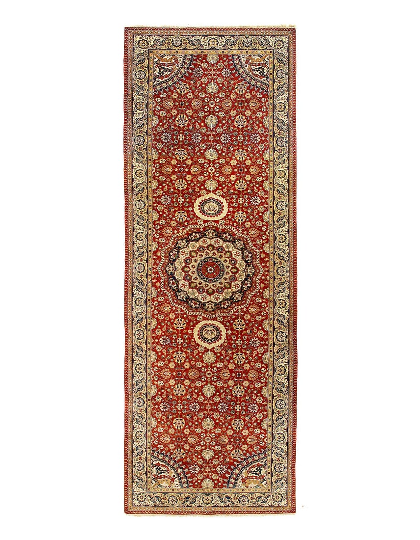 Fine Hand Knotted Indian Agra runner 6'1''X 18' (1 of 10)